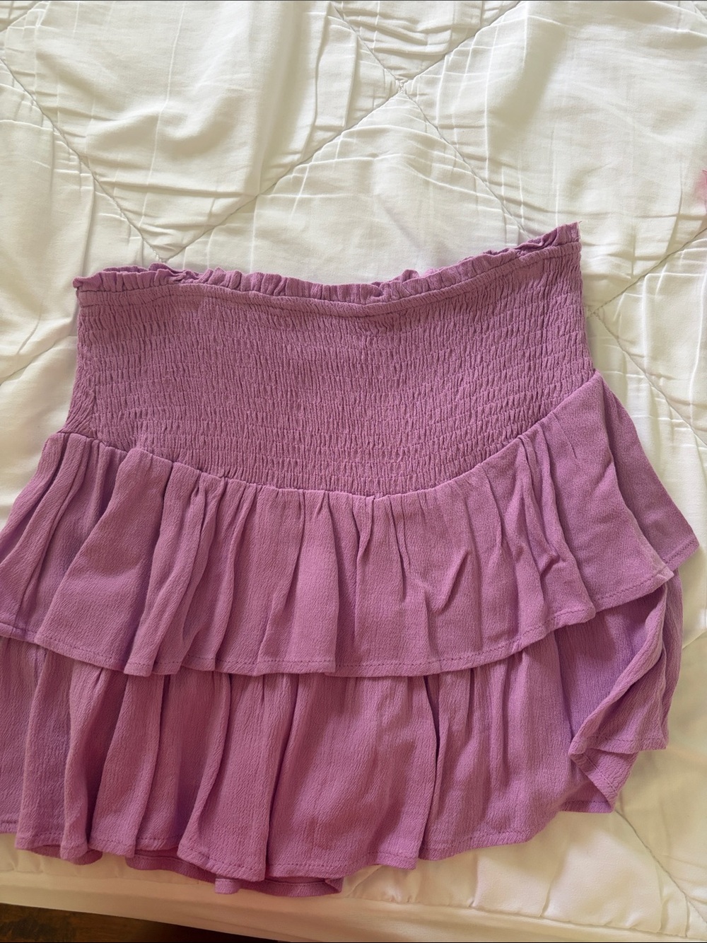 Hayden Girls Ruffled Smocked Skirt in Lavender